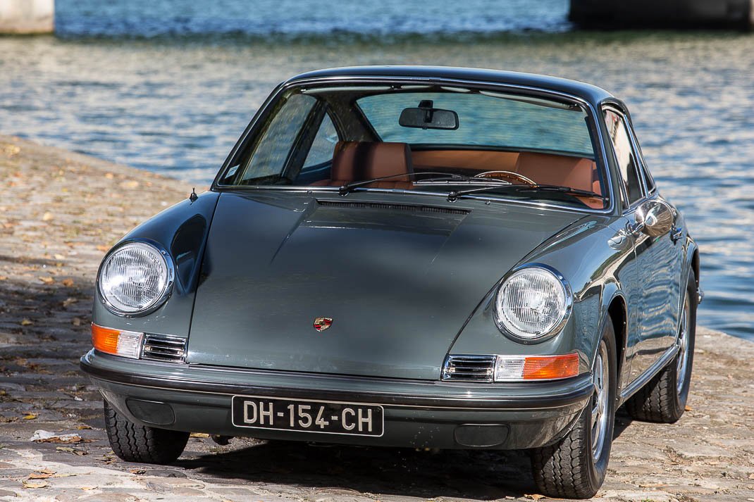 Voiture Porsche 911 2.0L E Gris Ardoise Cuir Marron Paris