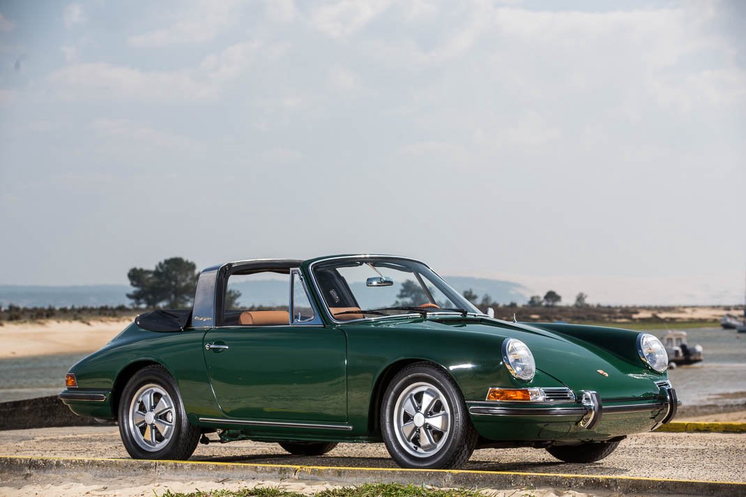 Voiture Porsche 911 S Targa Soft Window 1967 Vert Irlandais Cuir Beige