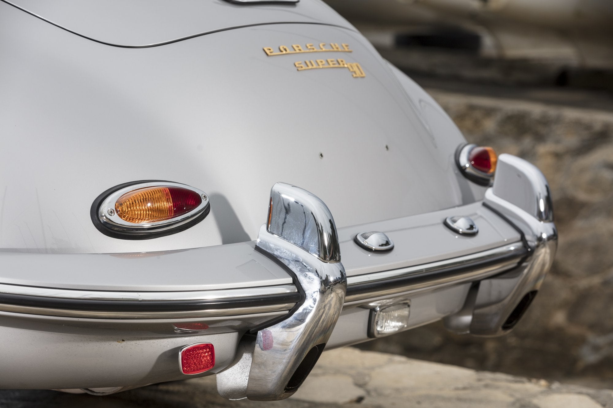 Voiture Porsche 356 BT5 Roadster Super 90 1960 Gris Argent Cuir Rouge Port