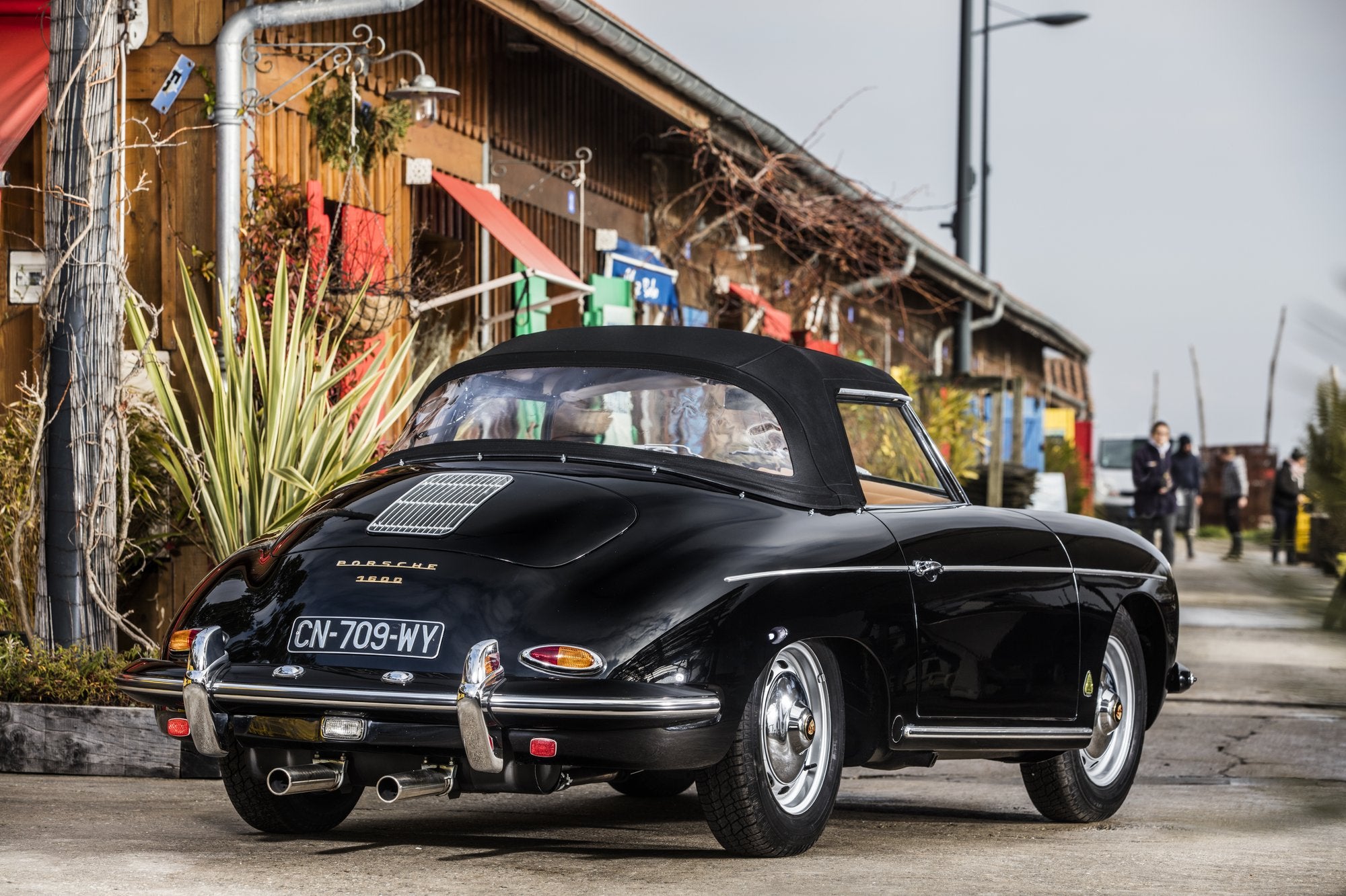 Voiture Porsche Roadster Noir Cuir Beige