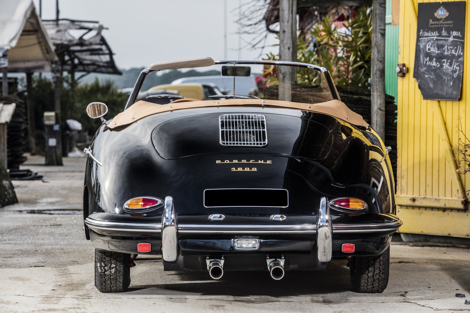 Voiture Porsche Roadster Noir Cuir Beige