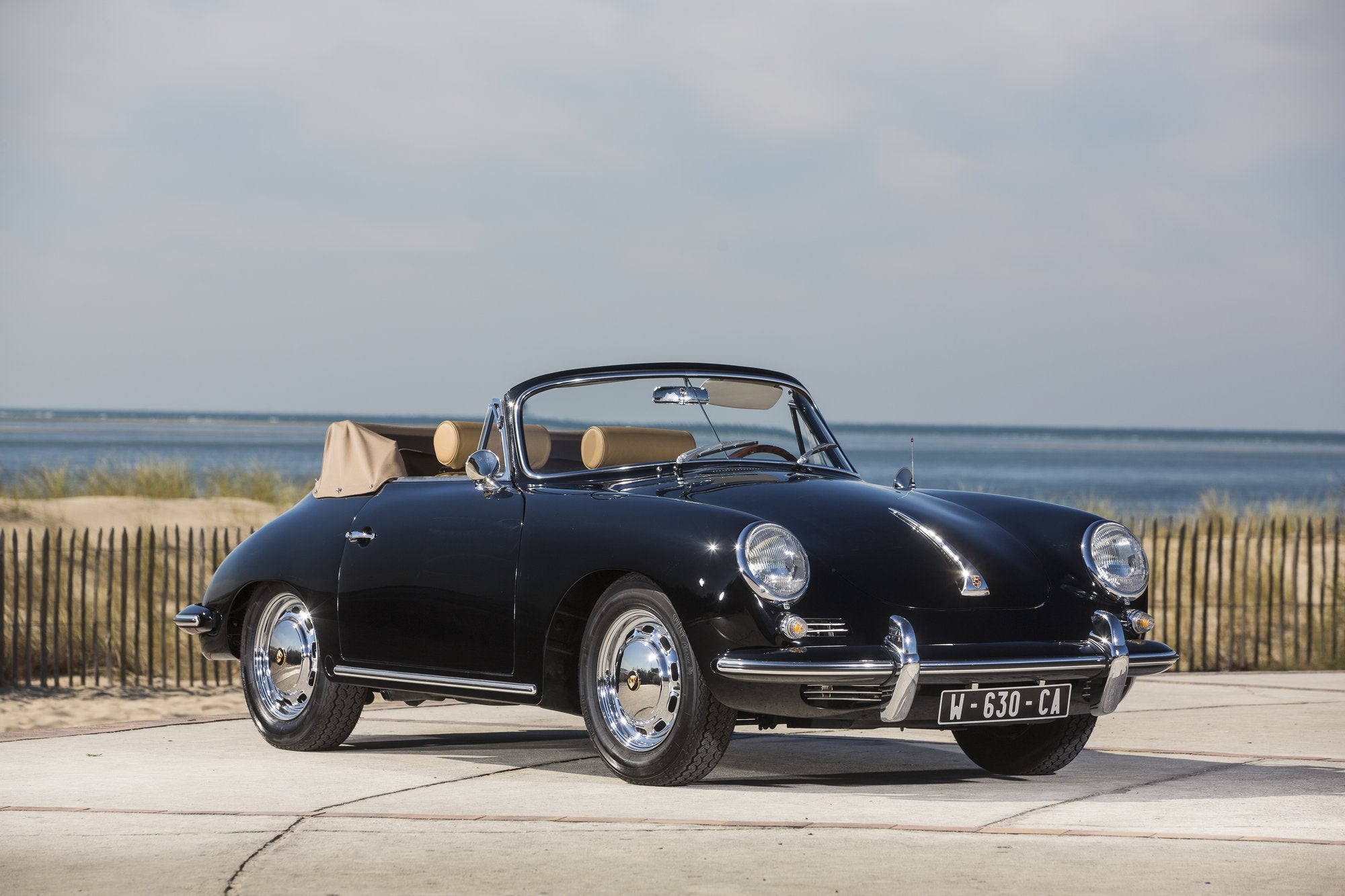 Voiture Porsche 356 SC Cab Noir - Intérieur Clair