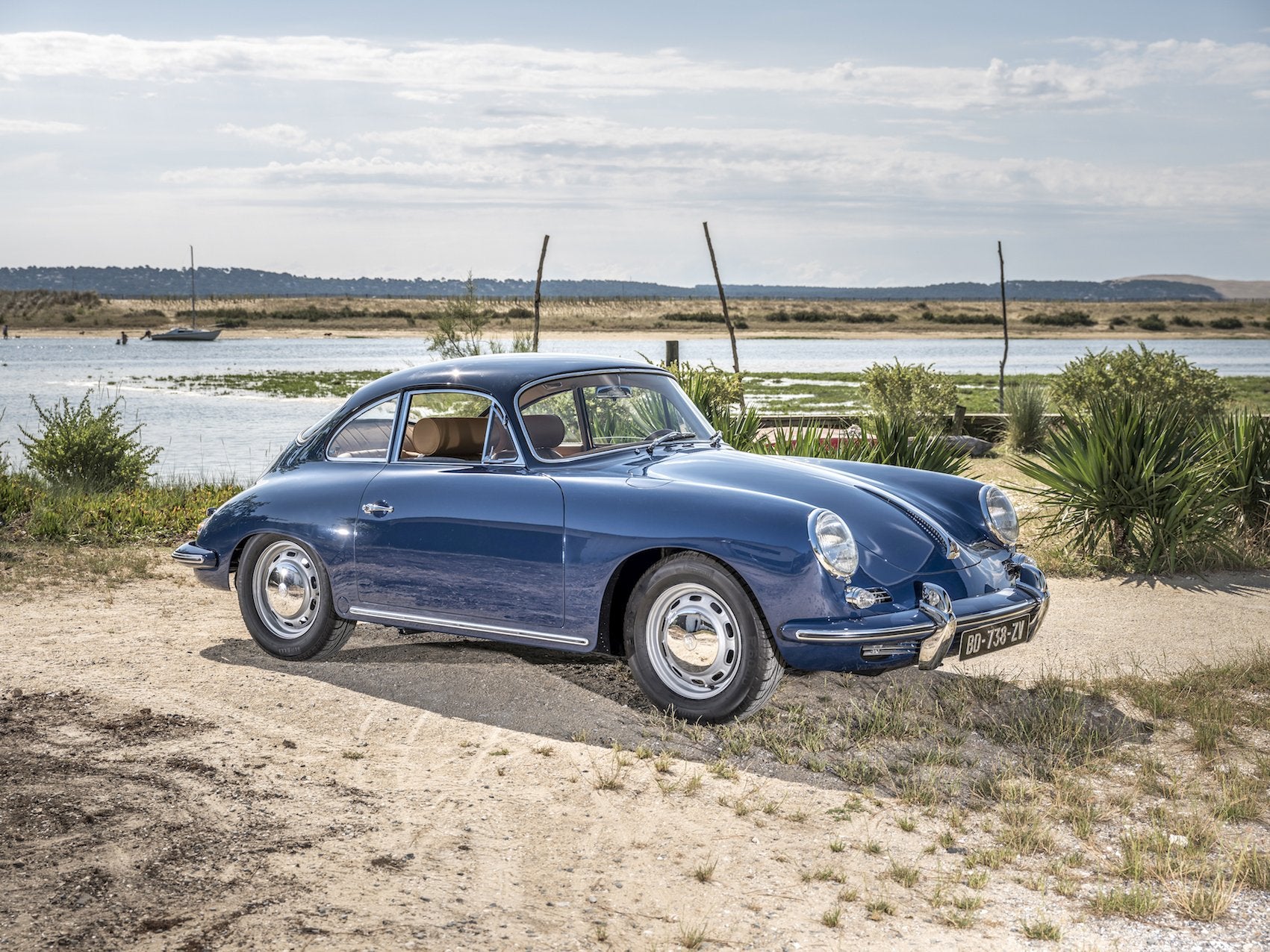 Voiture Porsche Bleu Bali Cuir Beige 356 SC