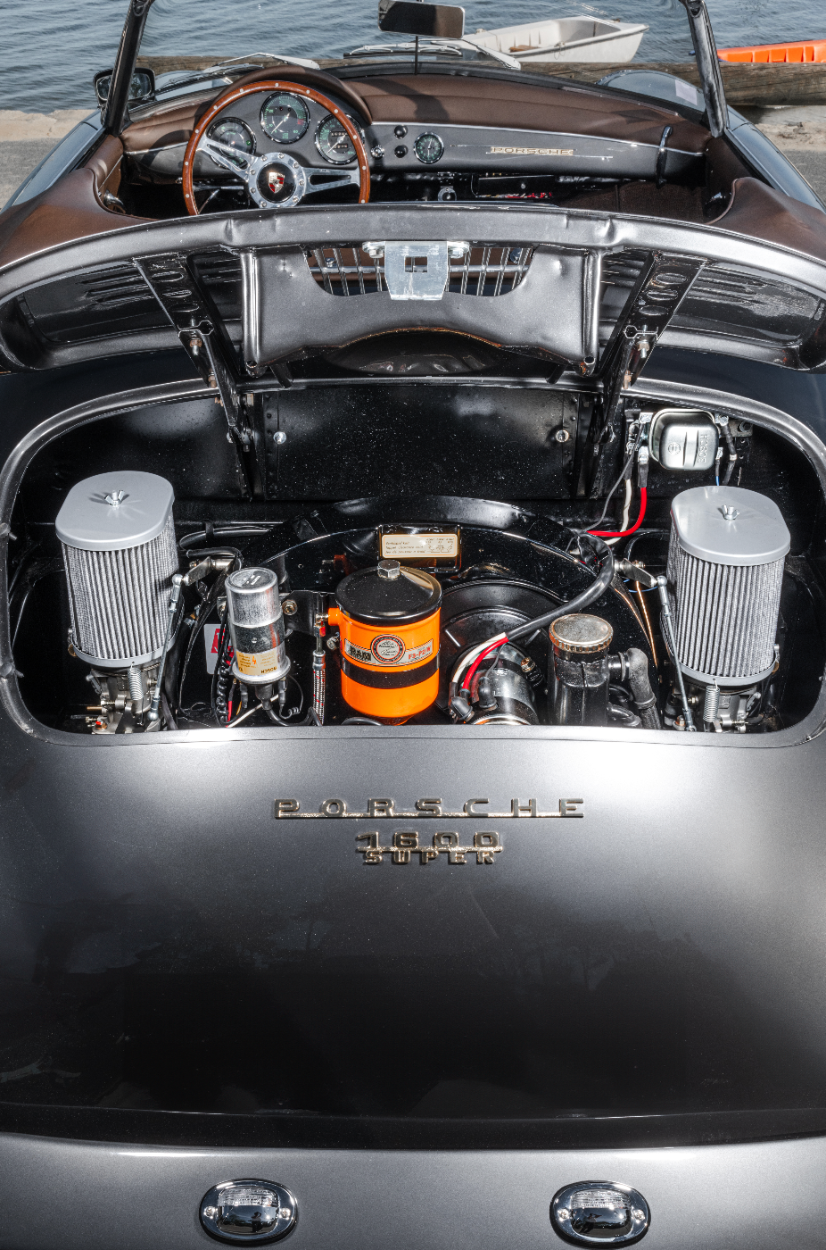 356 Roadster GT 1960 Dunkelgrau mit Schokoladenbraunem Innenraum, 160PS Motor
