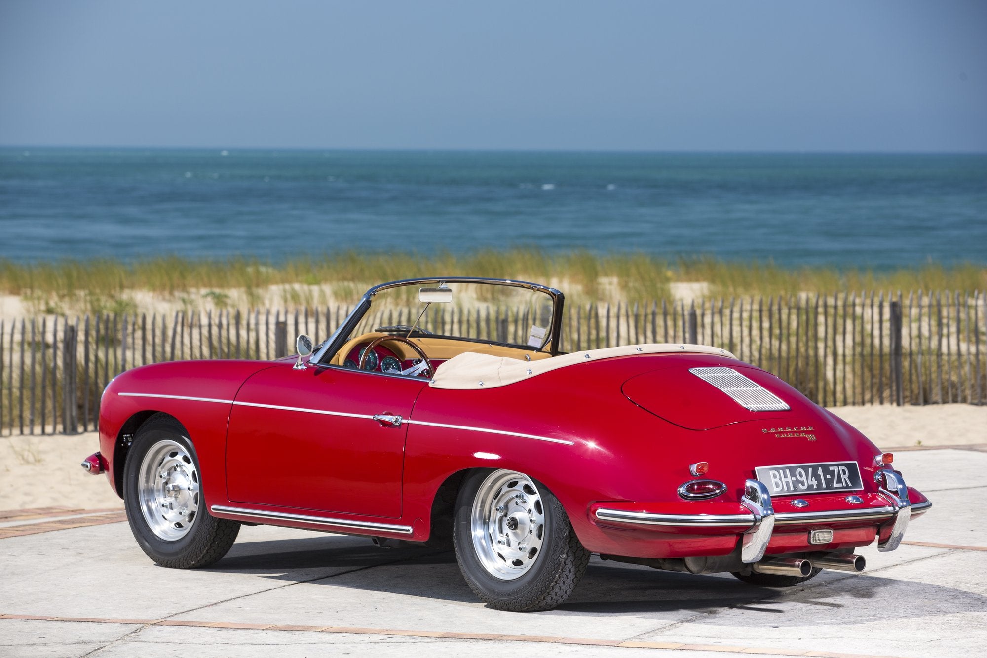 Voiture Porsche 356 BT5 Roadster Super 90 Rouge Cuir Beige