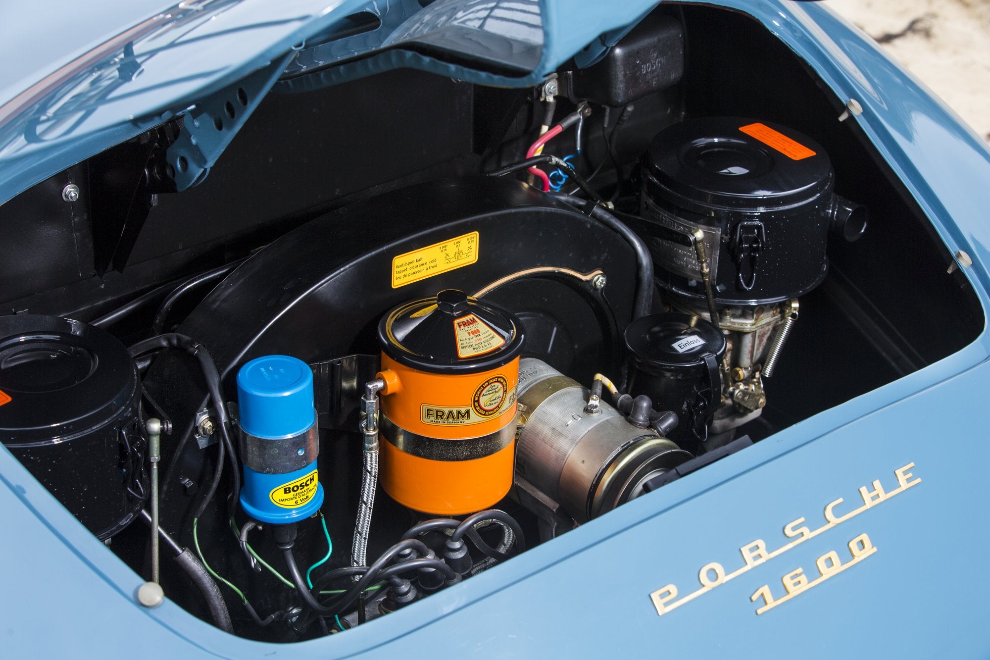 Voiture Porsche 356 B Roadster Bleu Aetna Cuir Brun