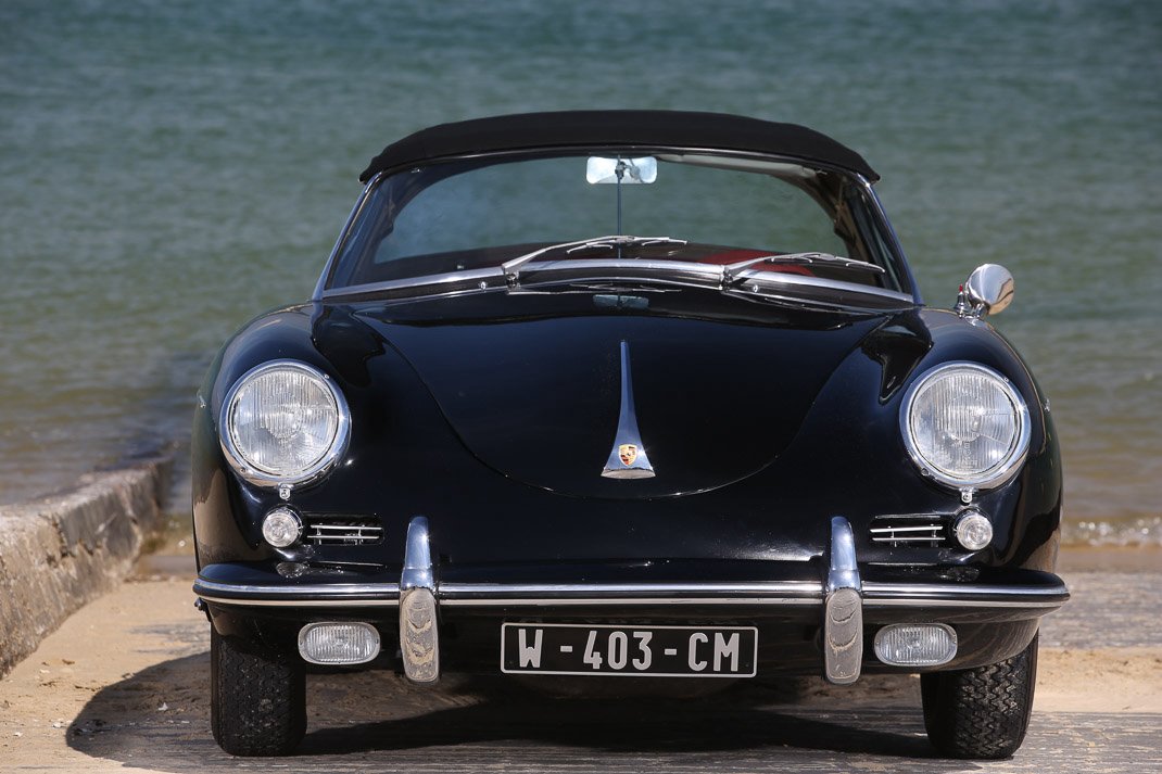 Voiture Porsche 356 Roadster 1960 Noir Cuir Rouge