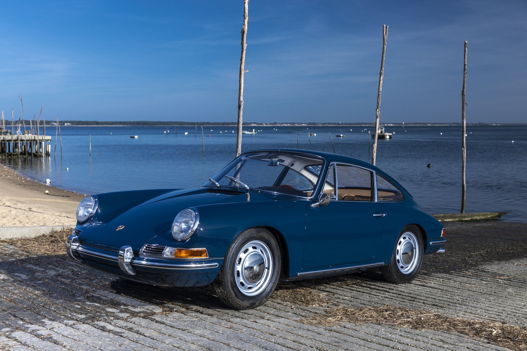 Voiture Porsche 911 2.0 Agablue Cuir Clair - Cote Droit