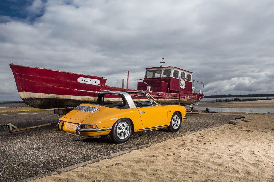 Voiture Porsche 911 S Jaune Targa Soft Window