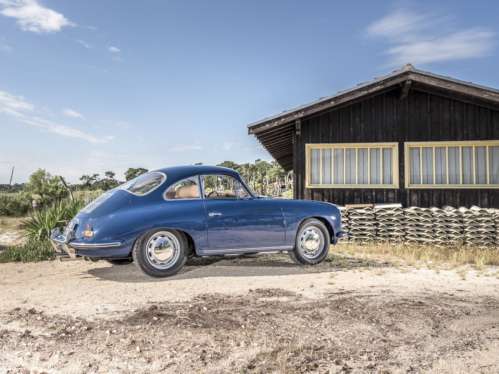 Voiture Porsche Bleu Bali Cuir Beige 356 SC