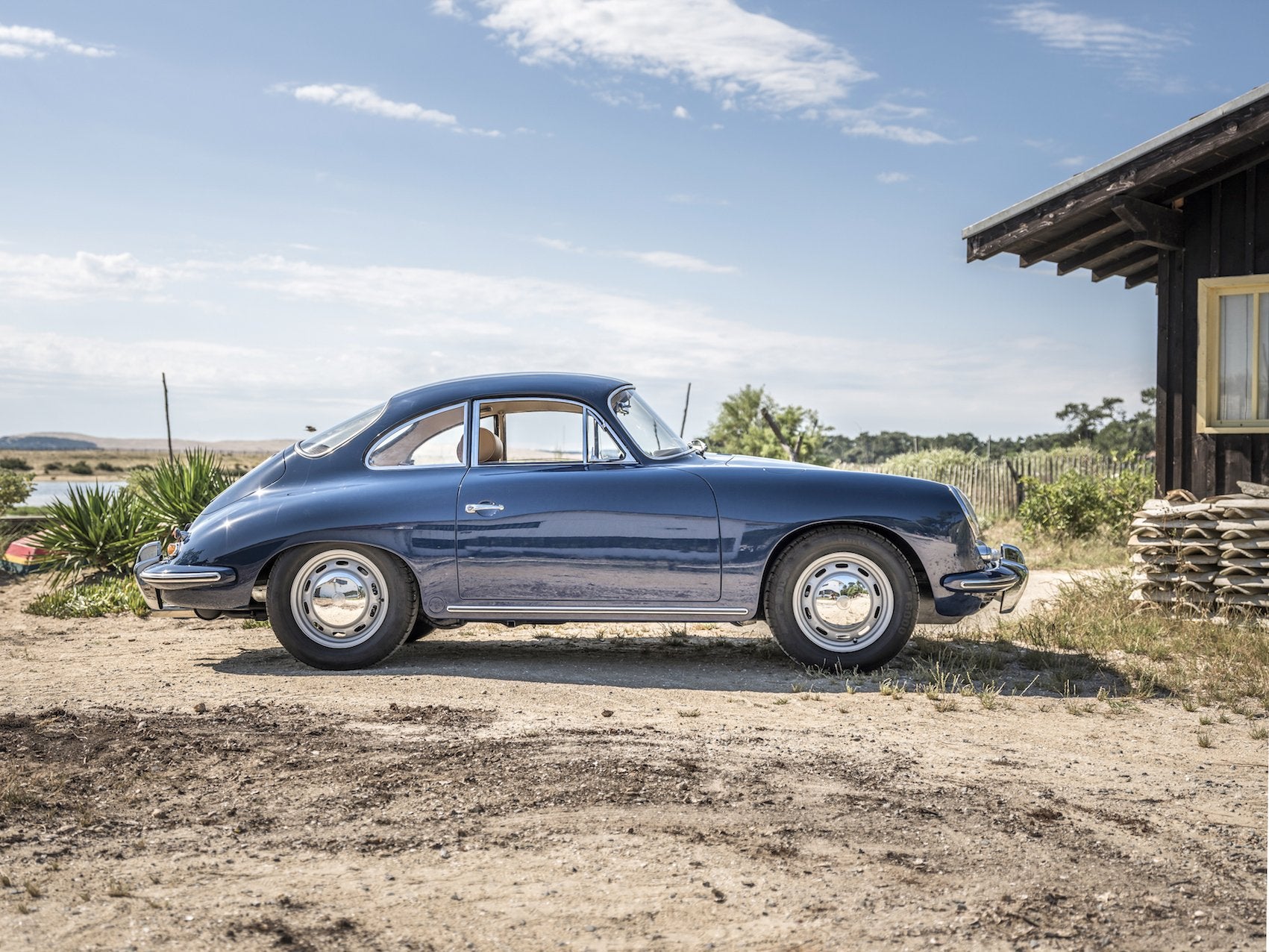 Voiture Porsche Bleu Bali Cuir Beige 356 SC